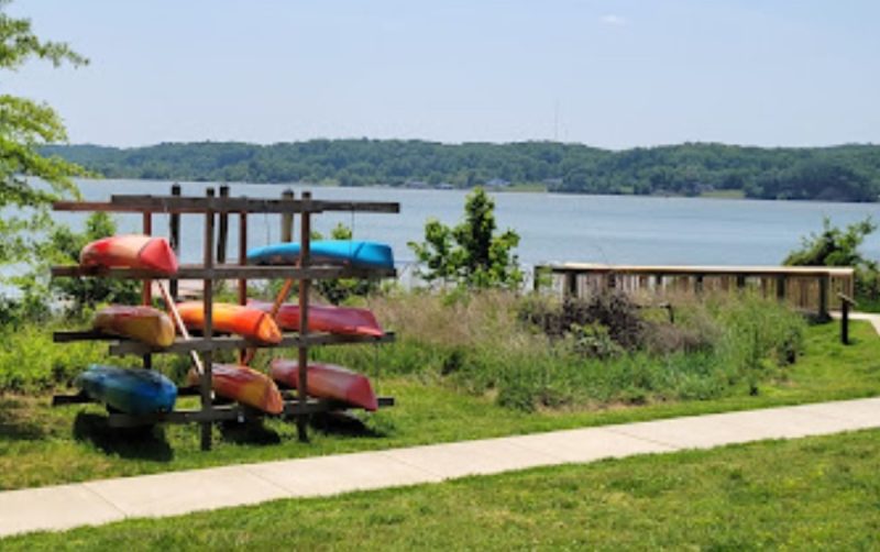 Kayaks at Widewater State Park, one of the best parks in Northern Virginia for boating