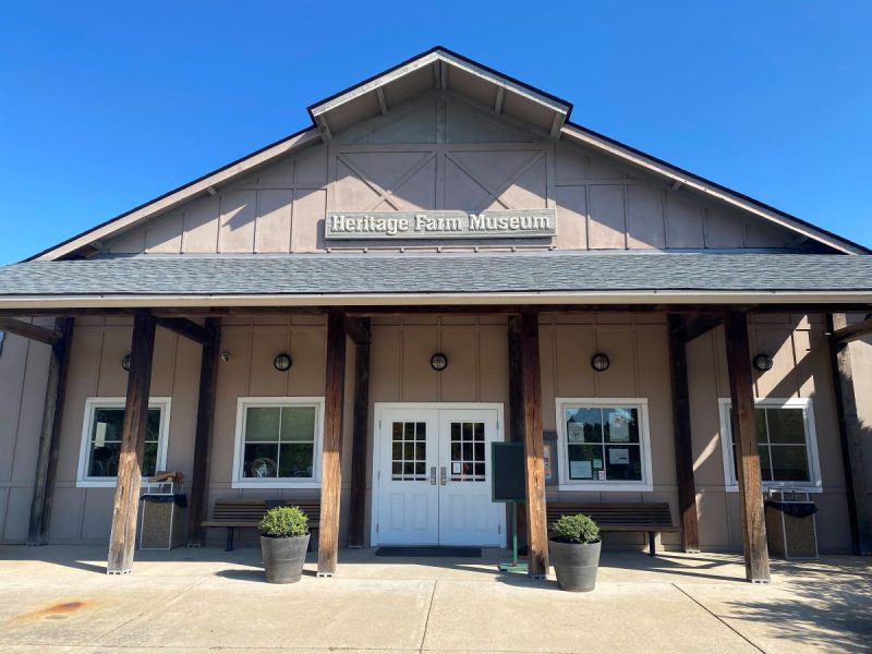 Entrance to Heritage Farm Museum in Sterling VA, one of the best things to do in Loudoun County with kids