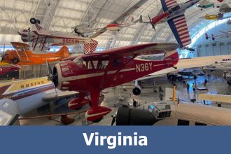 Airplanes at a museum in Virginia