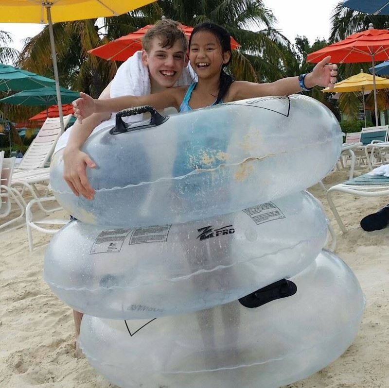Kids having fun on Castaway Cay, Disney Cruise Line's private island.