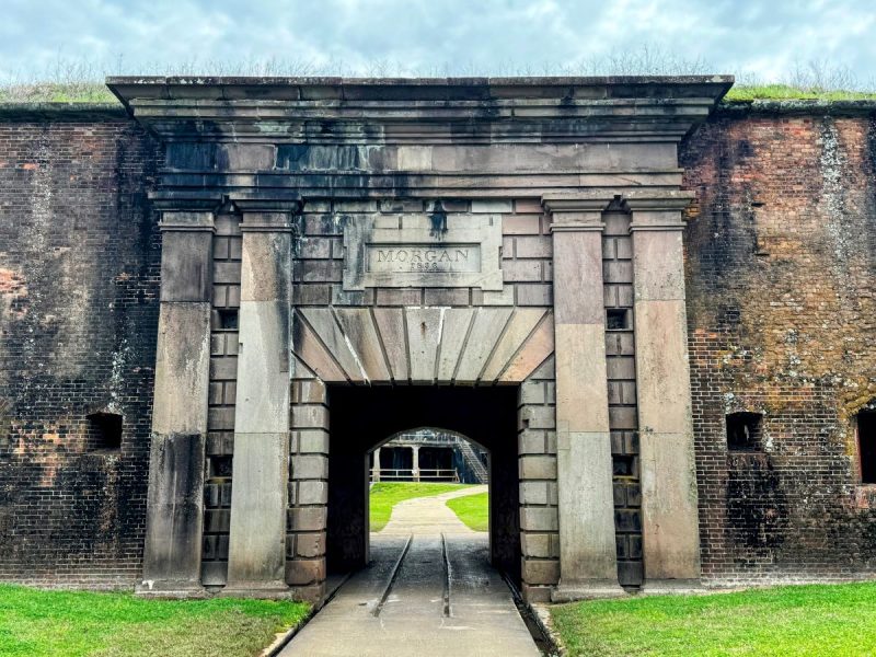 Entrance to the battery at Fort Morgan Alabama.