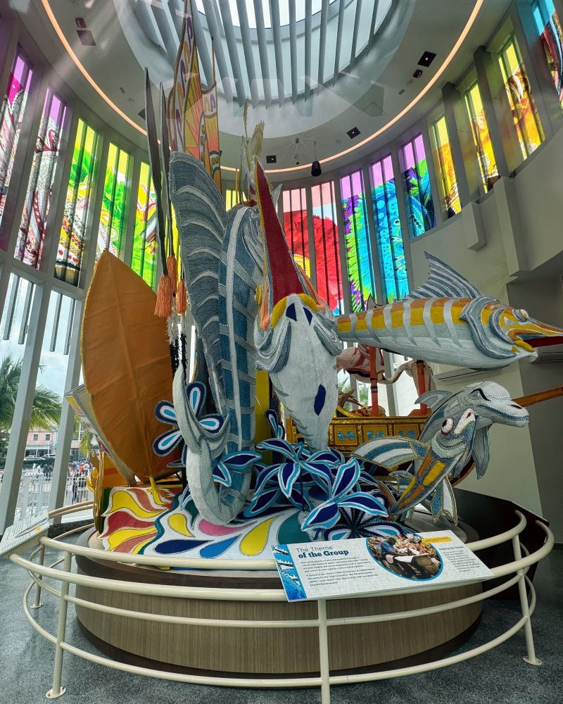 Colorful display in the Junkanoo Museum in Nassau Bahamas.