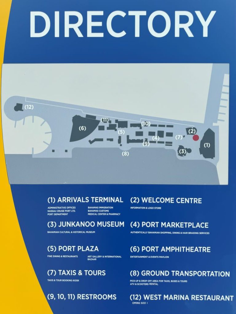 DIrectory for Festival Place at the port Nassau, the Bahamas.