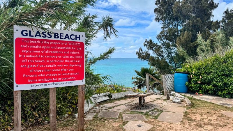 Rules at Glass Beach in Bermuda.