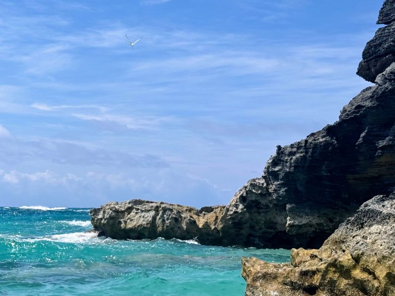 Rocks and water in Bermuda.