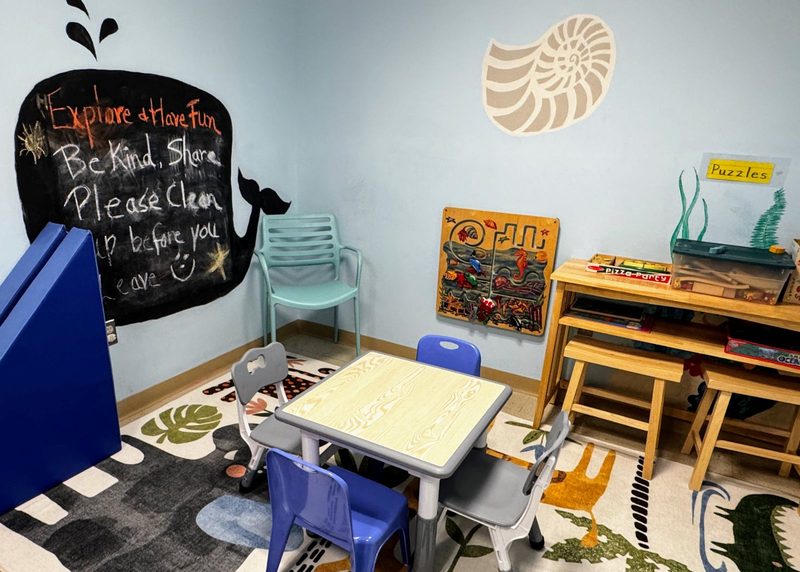 Puzzles and play area in the children's room at Rehoboth Beach Museum.