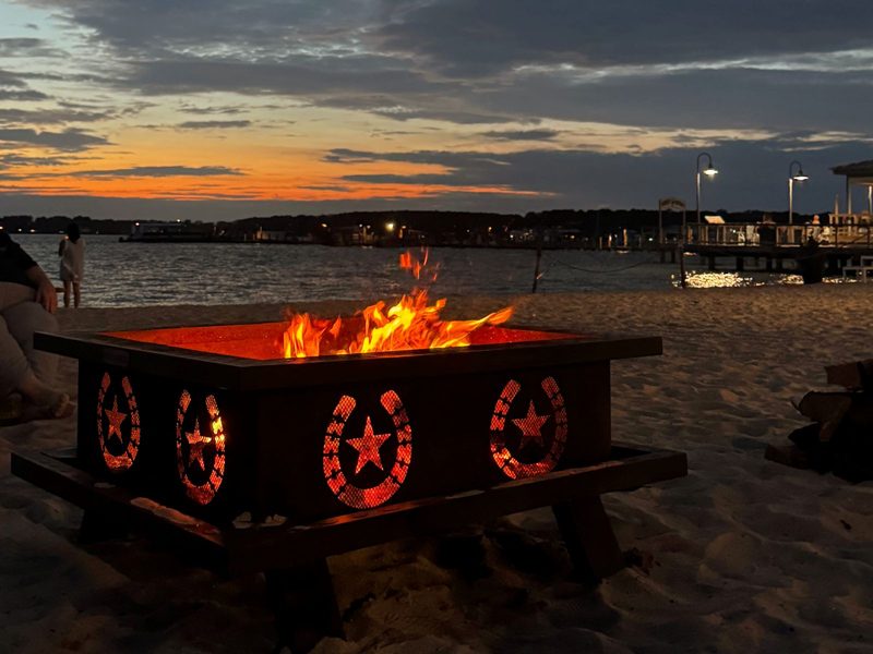 Bonfire at Dewey Beach at sunset.